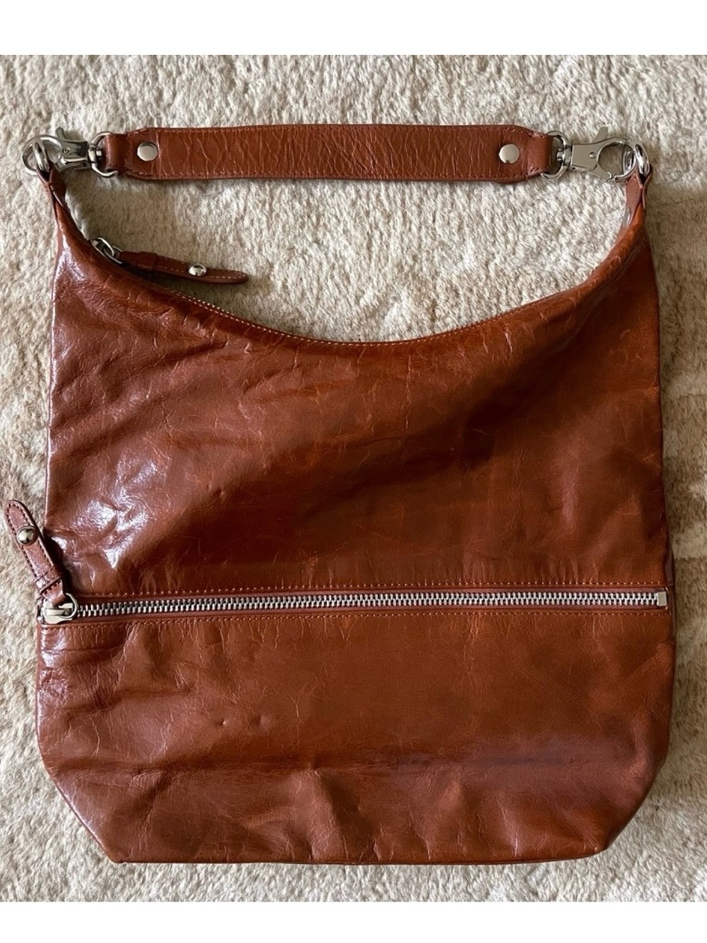 Hobo The Original Caramel Brown Leather Shoulder Hobo Bag
